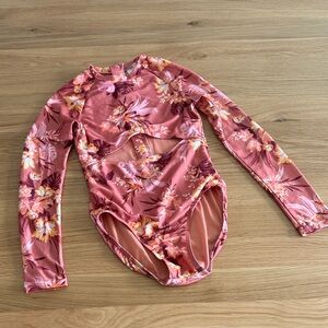 4/$20 Art Class Floral Long Sleeve one piece bathing suit